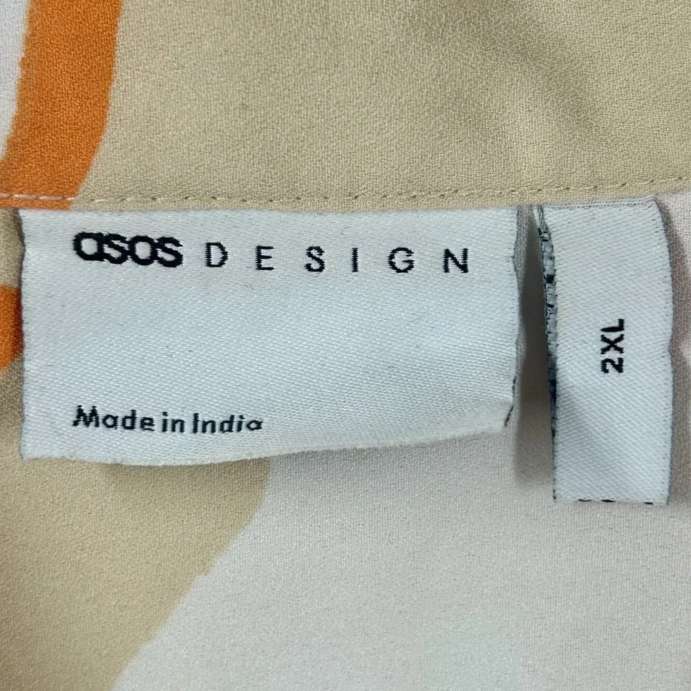 ASOS Design Relaxed Co-ord Button‎ Up Shirt Men's Size 2XL Resortwear Pool Beach